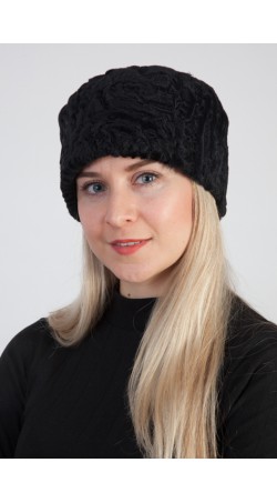 Cappello in agnello persiano karakul nero